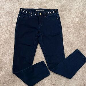 Michael Kors Studded Low Rise Izzy Skinny Blue Denim Jeans Size 2